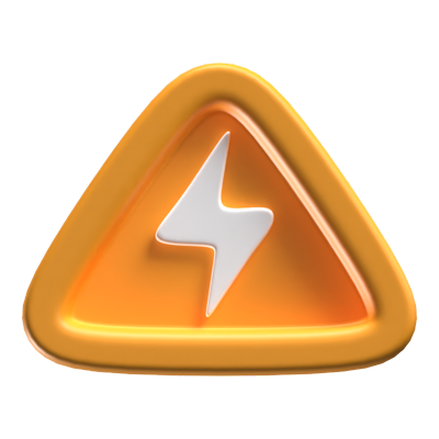 3D Electricity Sign Board Icon 3D Graphic