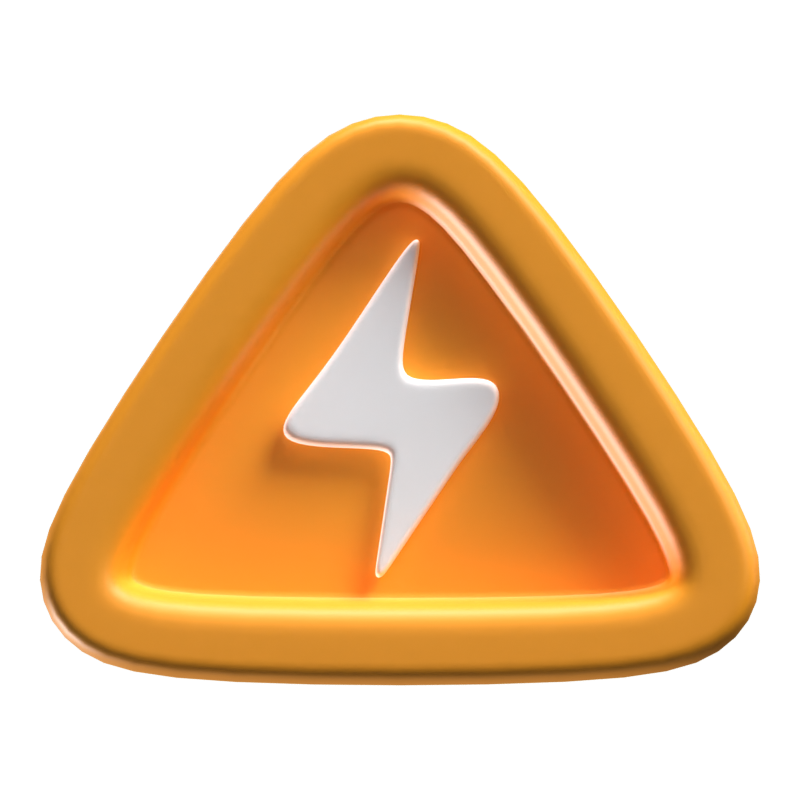 3D Electricity Sign Board Icon 3D Graphic