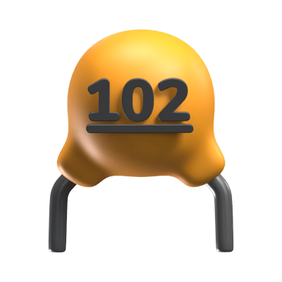 Capacitor 3D Component Icon Model 3D Graphic