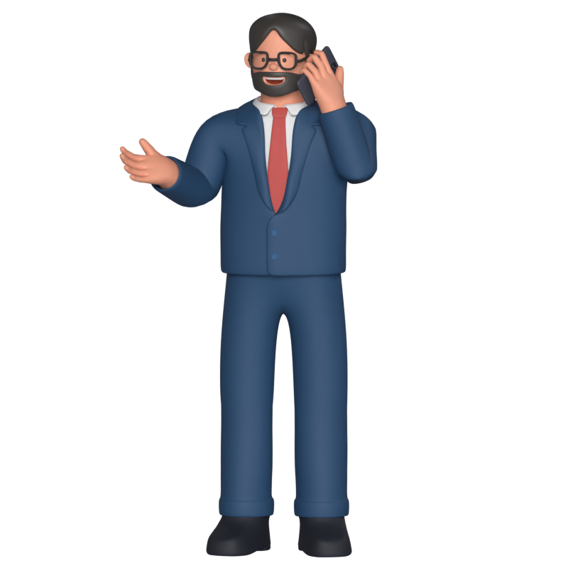Businessman Calling Someone 3D Illustration