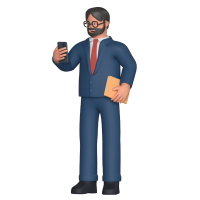 Businessman Bring Document 3D Graphic