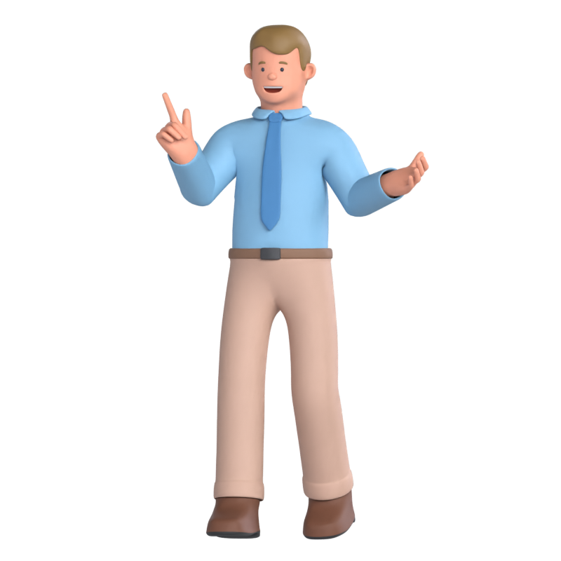 Business Man Presenting Something 3D Graphic