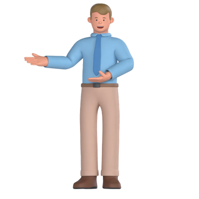 Business Man Pointing Side 3D Graphic
