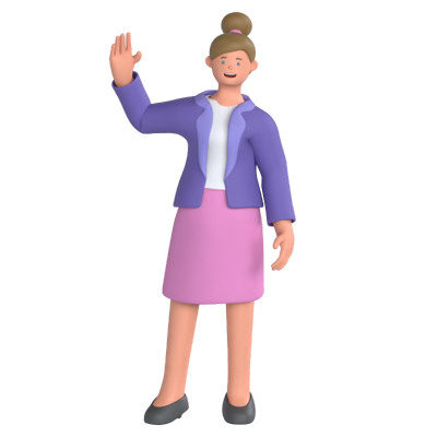 Business Woman Stand 3D Graphic