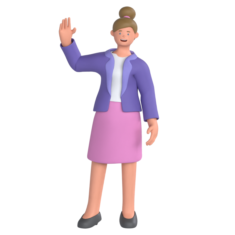 Business Woman Stand 3D Graphic