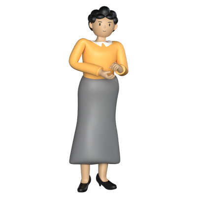 Woman Teacher Standing 3D Graphic