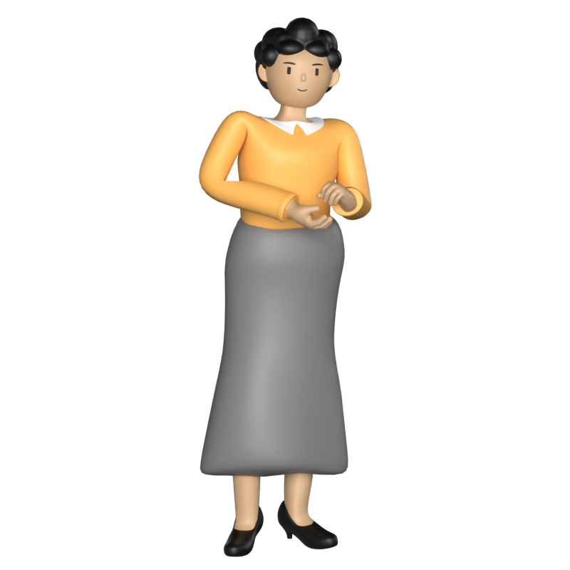 Frau Lehrerin stehend 3D Graphic