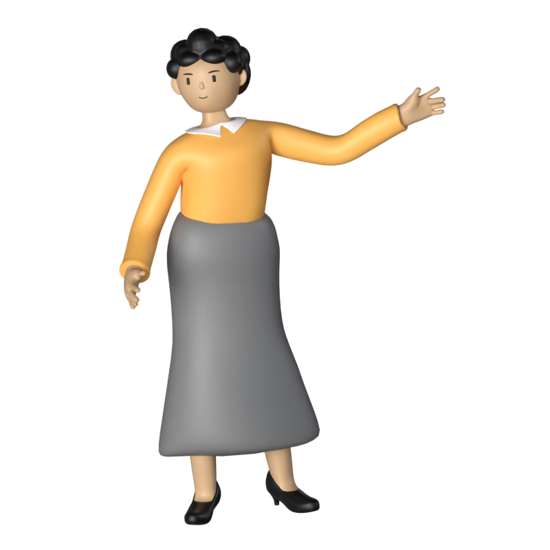 Frau Lehrerin Erklären 3D Graphic