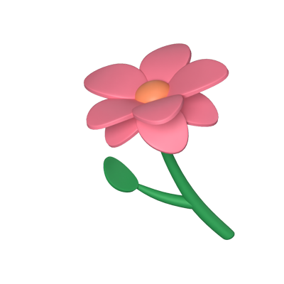 Flower 3D Animated Icon 3D Graphic