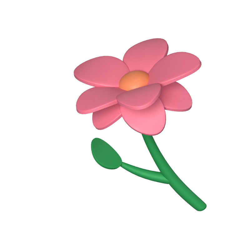 Flower 3D Animated Icon 3D Graphic