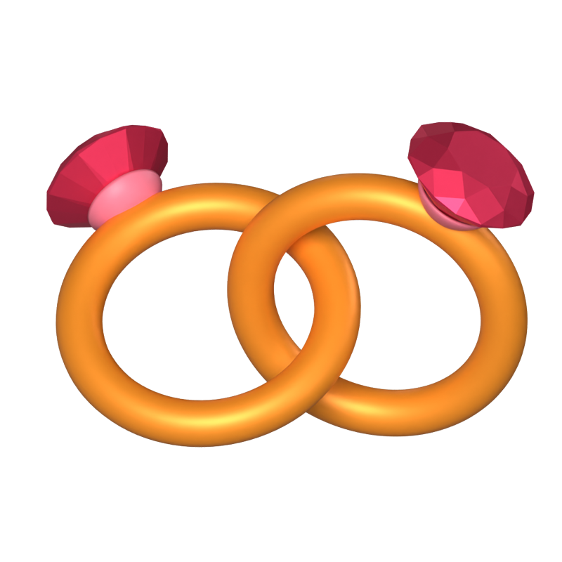 Beziehung Ring 3D Animierte Ikone 3D Graphic