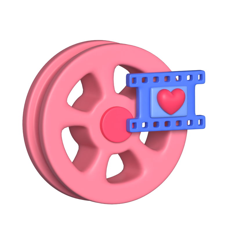 Movie Date Animated Icon 3D Graphic