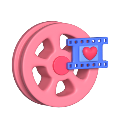 Movie Date Animated Icon 3D Graphic