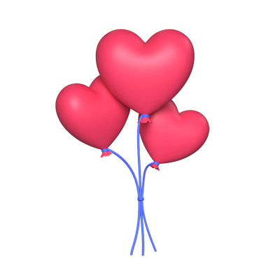 Heart Balloons 3D Animated Icons 3D Graphic