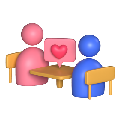 Casual Meetup 3D Animated Icon 3D Graphic