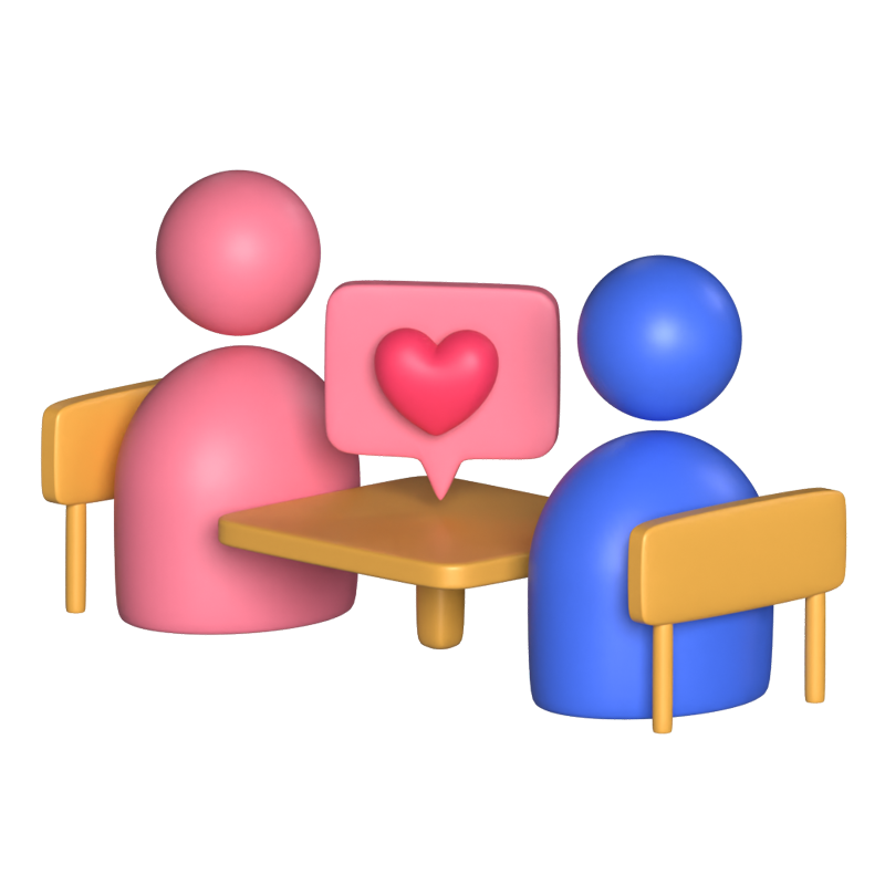 Casual Meetup 3D Animated Icon 3D Graphic