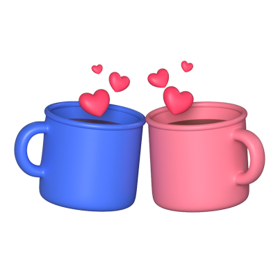 Coffee Date 3D Animated Icon 3D Graphic