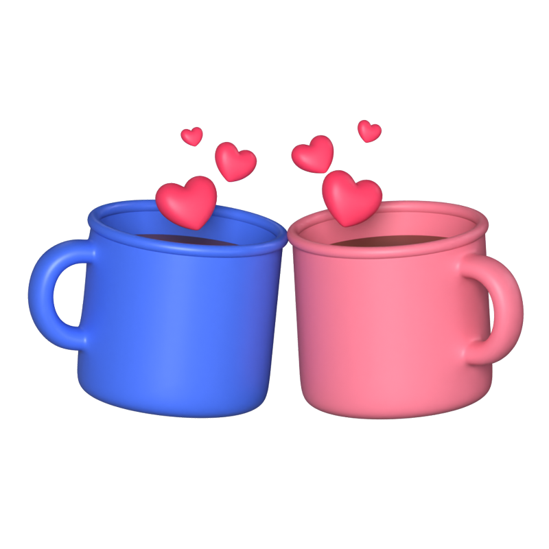 Coffee Date 3D Animated Icon 3D Graphic