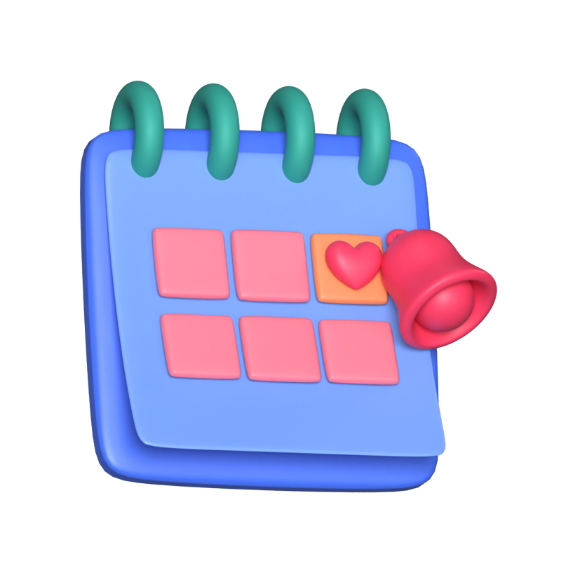 Calendario Fecha Icono Animado 3D 3D Graphic