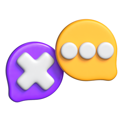 No Chat 3D Icon Model For UI 3D Graphic