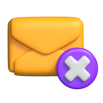 No Email 3D Icon Model For UI 3D Graphic
