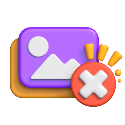 No Image 3D Icon Model For UI 3D Graphic