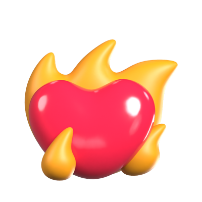 Burning Love Emoji Animated 3D Icon 3D Graphic