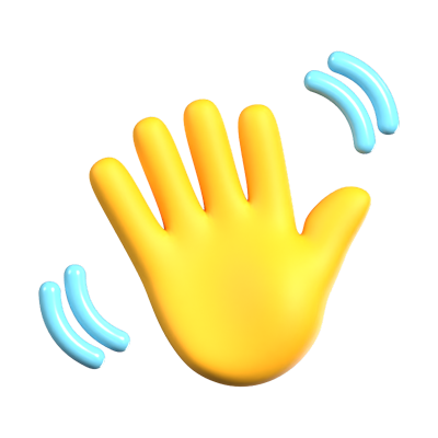 Waving Hand Emoji Animated 3D Icon 3D Graphic