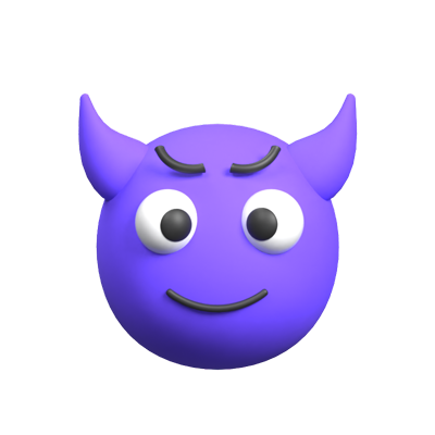 Devil Face Emoji Animated 3D Icon 3D Graphic