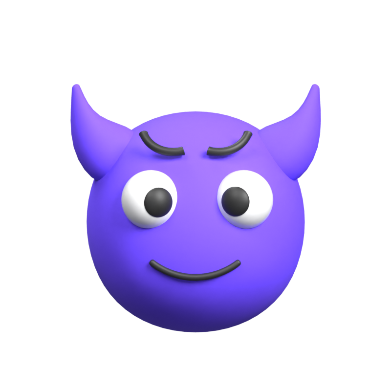 Icono 3D animado con emoticono de cara de diablo 3D Graphic