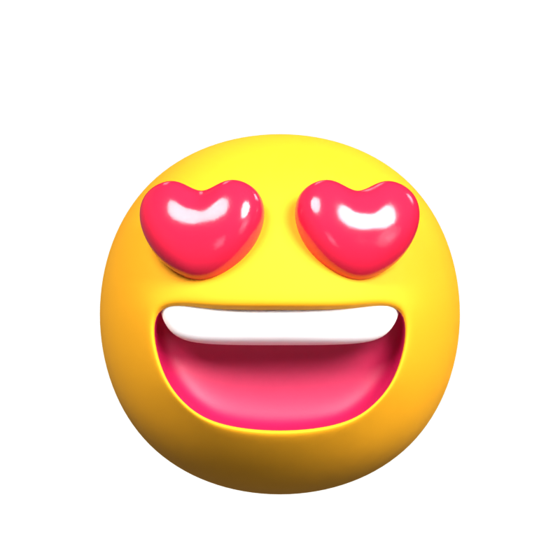 Falling In Love Emoji Animated 3D Icon 3D Graphic