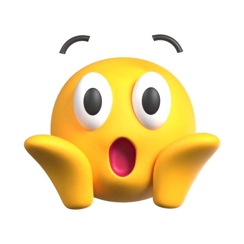 Ícone 3D animado do emoji de choque 3D Graphic