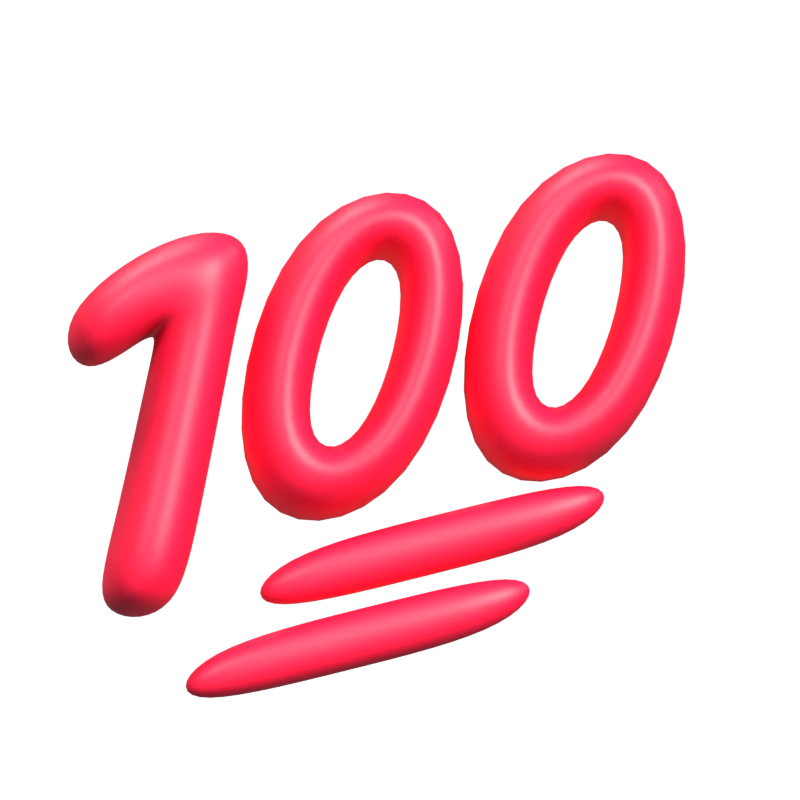 100 Value Emoji Animated 3D Icon 3D Graphic