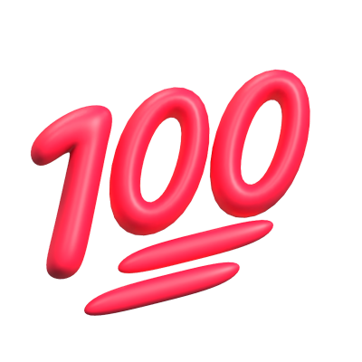 100 Value Emoji Animated 3D Icon 3D Graphic