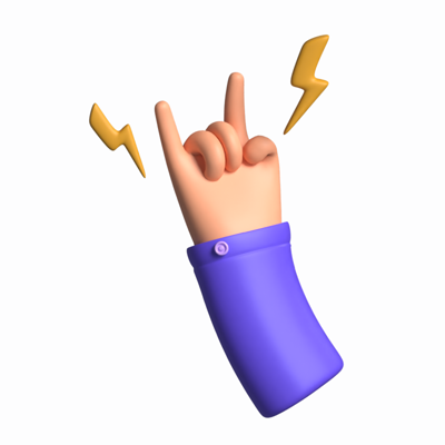 Rock Hand Animated 3D Icon 3D Graphic