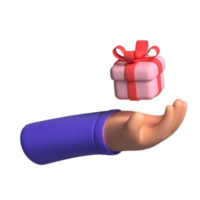 Hand Receiving Gift Animated 3D Icon 3D Graphic
