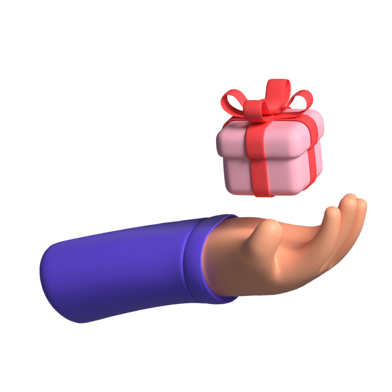 Hand Receiving Gift Animated 3D Icon 3D Graphic