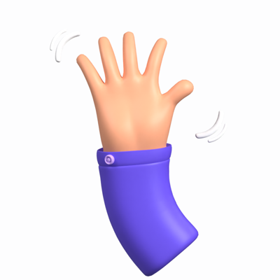 Waving Hand Animated 3D Icon 3D Graphic