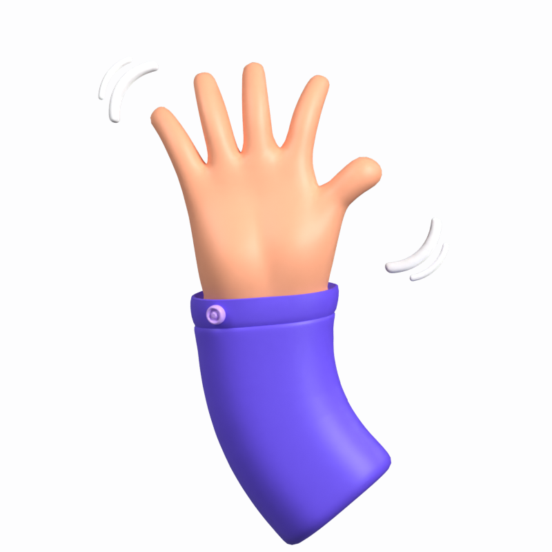 Mano ondeante Icono animado en 3D 3D Graphic