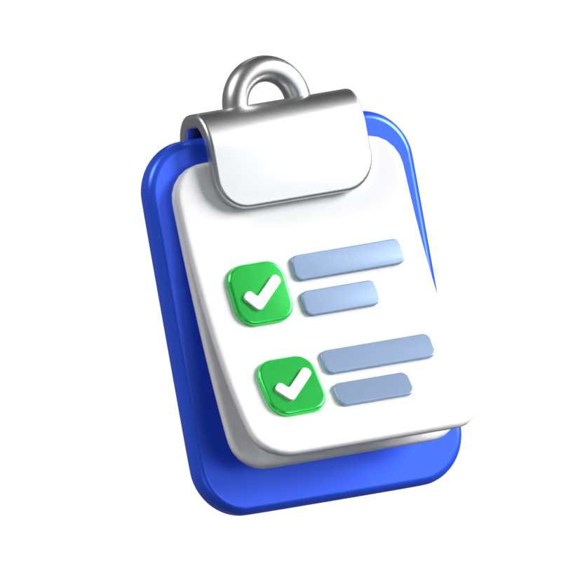 Checklist Completed Animated 3D Icon 3D Graphic