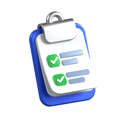 Checklist Completed Animated 3D Icon 3D Graphic
