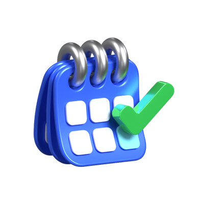 Calendar Marked Animated 3D Icon 3D Graphic
