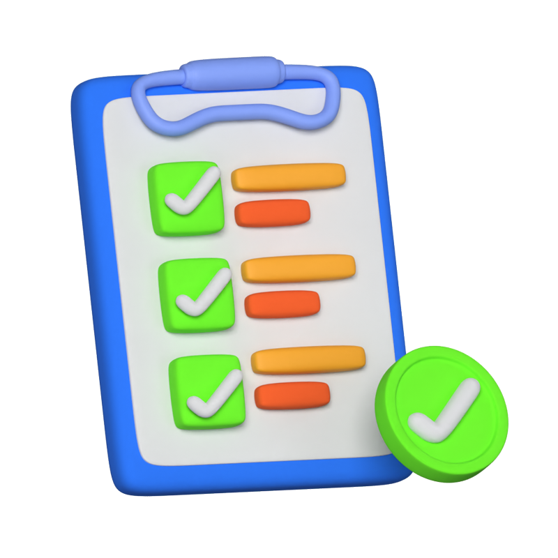 Checklist 3D Animated Icon 3D Graphic