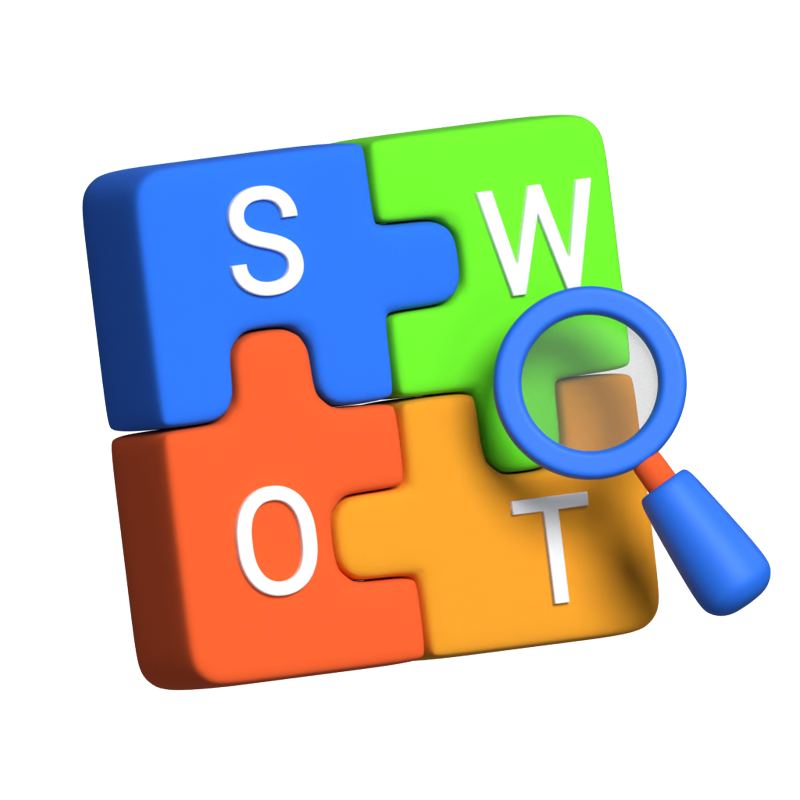 SWOT 분석 3D 애니메이션 아이콘 3D Graphic