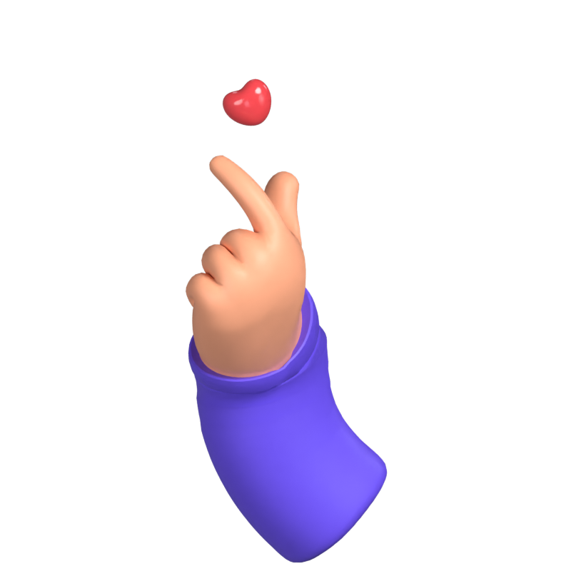 Liebe Hand Animierte 3D-Symbol 3D Graphic