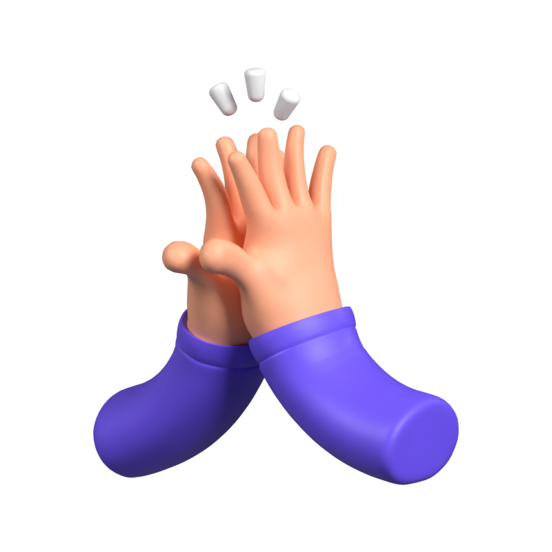 Collaboration Hand Animated 3D Icon 3D Graphic