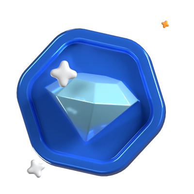 Diamond Medal Animated 3D Icon 3D Graphic