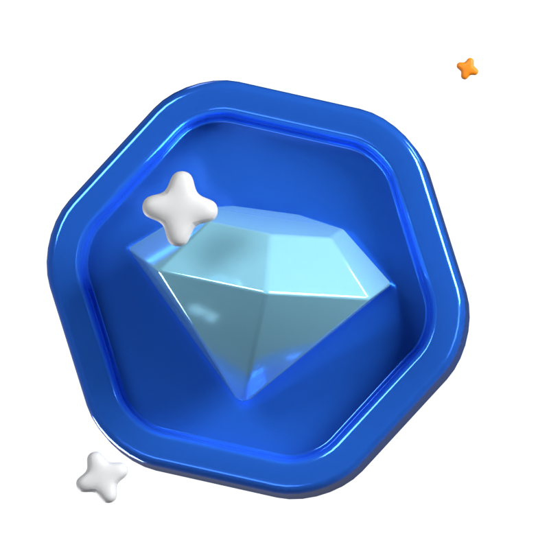 Diamond Medal Animated 3D Icon 3D Graphic