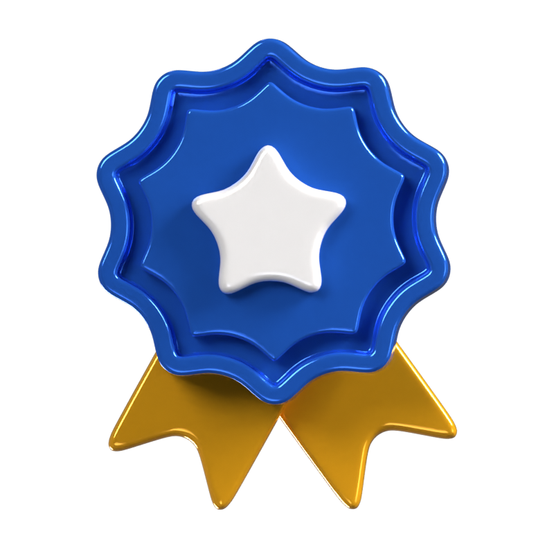 Ícone 3D animado da medalha estrela 3D Graphic