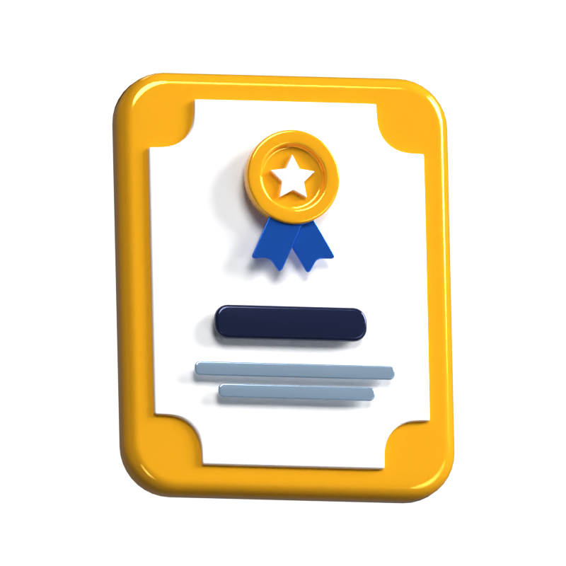 Portrait Certificate Animated 3D Icon 3D Graphic